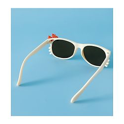 Babyhug Solid Coloured Sunglasses With Bow Design - Beige