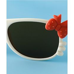 Babyhug Solid Coloured Sunglasses With Bow Design - Beige