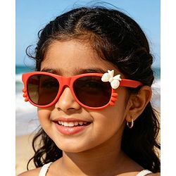 Babyhug Solid Coloured Sunglasses With Bow Design - Beige