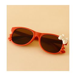 Babyhug Solid Coloured Sunglasses With Bow Design - Beige
