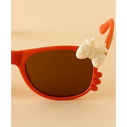 Babyhug Solid Coloured Sunglasses With Bow Design - Beige