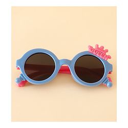 Babyhug Solid Coloured Sunglasses With Crown Applique - Blue