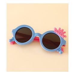 Babyhug Solid Coloured Sunglasses With Crown Applique - Blue