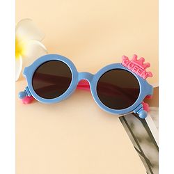 Babyhug Solid Coloured Sunglasses With Crown Applique - Blue