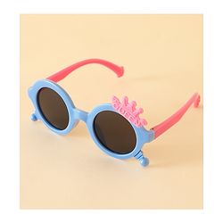 Babyhug Solid Coloured Sunglasses With Crown Applique - Blue