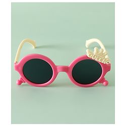 Babyhug Solid Coloured Sunglasses With Crown Applique - Blue