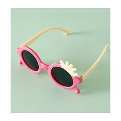 Babyhug Solid Coloured Sunglasses With Crown Applique - Blue