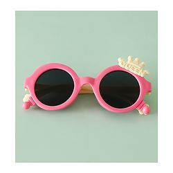 Babyhug Solid Coloured Sunglasses With Crown Applique - Blue