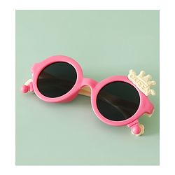 Babyhug Solid Coloured Sunglasses With Crown Applique - Blue