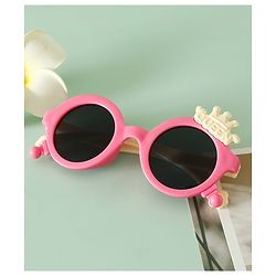 Babyhug Solid Coloured Sunglasses With Crown Applique - Blue