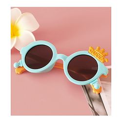 Babyhug Solid Coloured Sunglasses With Crown Applique - Blue