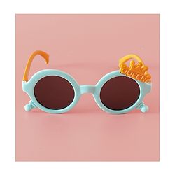 Babyhug Solid Coloured Sunglasses With Crown Applique - Blue
