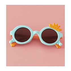 Babyhug Solid Coloured Sunglasses With Crown Applique - Blue