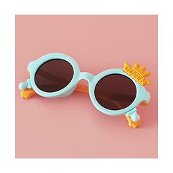 Babyhug Solid Coloured Sunglasses With Crown Applique - Blue