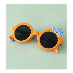 Babyhug Solid Coloured Sunglasses With Crown Applique - Blue