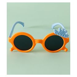 Babyhug Solid Coloured Sunglasses With Crown Applique - Blue