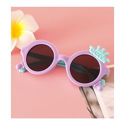 Babyhug Solid Coloured Sunglasses With Crown Applique - Blue