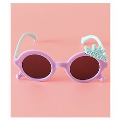 Babyhug Solid Coloured Sunglasses With Crown Applique - Blue