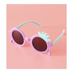 Babyhug Solid Coloured Sunglasses With Crown Applique - Blue