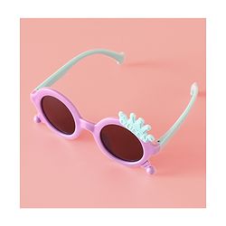 Babyhug Solid Coloured Sunglasses With Crown Applique - Blue