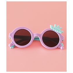 Babyhug Solid Coloured Sunglasses With Crown Applique - Blue