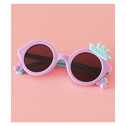 Babyhug Solid Coloured Sunglasses With Crown Applique - Blue
