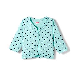Babyhug Single Jersey Knit Full Sleeves Top & Leggings Set with Polka Dot & Tropical Theme Print - Blue