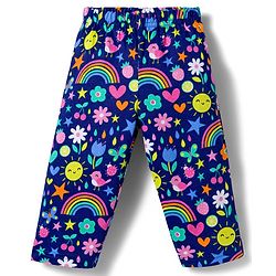 Babyhug Single Jersey Knit Full Sleeves Top & Leggings Set with Polka Dot & Tropical Theme Print - Blue