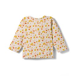 Babyhug Single Jersey Knit Full Sleeves Co-ords Top & Leggings Set with Floral Print - Beige