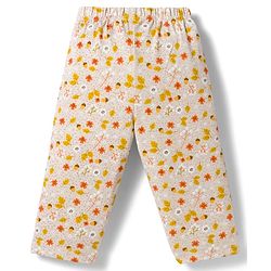 Babyhug Single Jersey Knit Full Sleeves Co-ords Top & Leggings Set with Floral Print - Beige