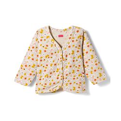 Babyhug Single Jersey Knit Full Sleeves Co-ords Top & Leggings Set with Floral Print - Beige