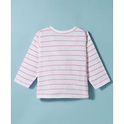 Babyhug Single Jersey Knit Full Sleeves Top & Leggings Set with Stripes - Pink
