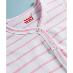 Babyhug Single Jersey Knit Full Sleeves Top & Leggings Set with Stripes - Pink