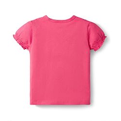 Babyhug Single Jersey Knit Half Sleeves Top & Leggings Set with Floral Print - Dark Pink