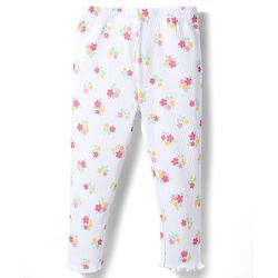 Babyhug Single Jersey Knit Half Sleeves Top & Leggings Set with Floral Print - Dark Pink