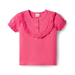 Babyhug Single Jersey Knit Half Sleeves Top & Leggings Set with Floral Print - Dark Pink
