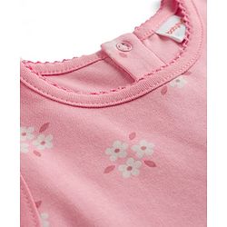 Babyhug Single Jersey Knit Sleeveless Floral Printed Top with Bow Applique & Shorts - Pink