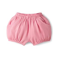 Babyhug Single Jersey Knit Sleeveless Floral Printed Top with Bow Applique & Shorts - Pink