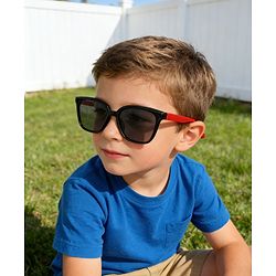 Babyhug TPE Solid Sunglasses For Kids - Black & Red