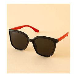 Babyhug TPE Solid Sunglasses For Kids - Black & Red