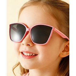 Babyhug TPE Solid Sunglasses For Kids - Black & Red