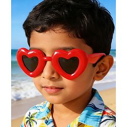 Babyhug TPE Heart Frame Solid Sunglasses - Black