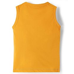 Babyhug Single Jersey Knit Sleeveless T-Shirt & Shorts Set with Dino Print - Yellow & Blue