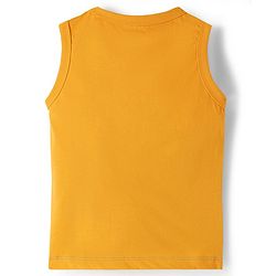 Babyhug Single Jersey Knit Sleeveless T-Shirt & Shorts Set with Dino Print - Yellow & Blue