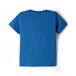 Babyhug Single Jersey Knit Half Sleeves T-Shirt & Shorts Set with Adventure Print - Blue & Yellow