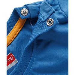 Babyhug Single Jersey Knit Half Sleeves T-Shirt & Shorts Set with Adventure Print - Blue & Yellow