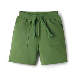 Babyhug Single Jersey Knit Half Sleeves T-Shirt & Shorts Set with Lion Print - Green