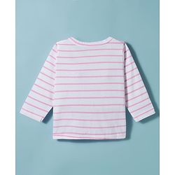 Babyhug Single Jersey Knit Full Sleeves Top & Leggings Set with Stripes - Pink