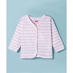 Babyhug Single Jersey Knit Full Sleeves Top & Leggings Set with Stripes - Pink