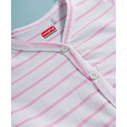 Babyhug Single Jersey Knit Full Sleeves Top & Leggings Set with Stripes - Pink